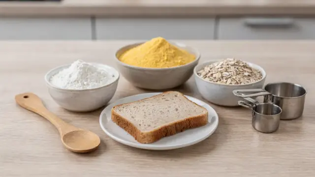 Glutenfreie Zutaten in der Küche als Motiv zum Thema Zöliakie