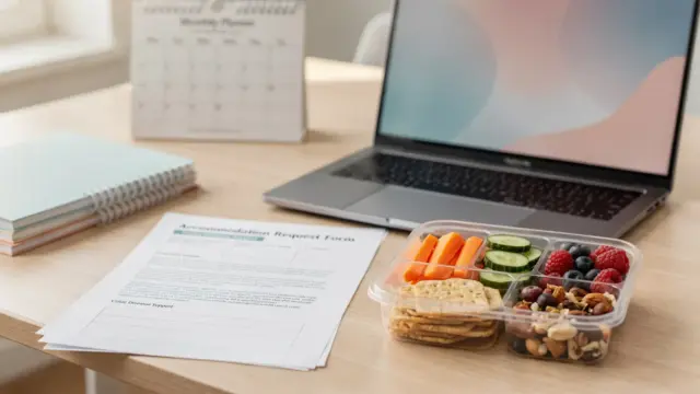 Studienplatz mit Unterlagen zum Nachteilsausgleich im Studium bei Zöliakie